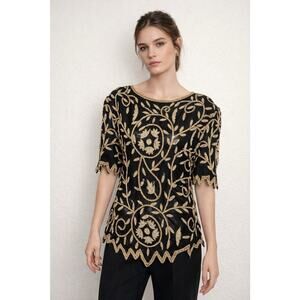 laurence kazar beaded top